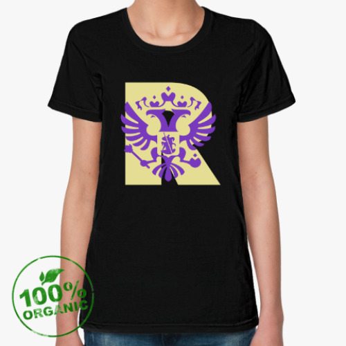 Женская футболка из органик-хлопка с принтом Россия R