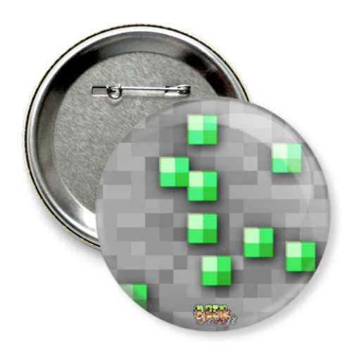 Значок 75мм с принтом 'Изумруд'