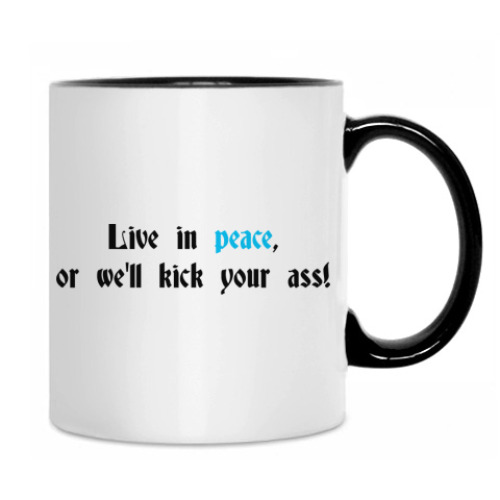 Кружка с принтом Живите дружно