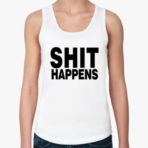 Женская майка с принтом SHIT Happens