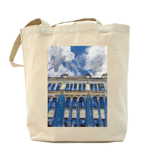 Сумка шоппер с принтом Синее небо, а в нем облака