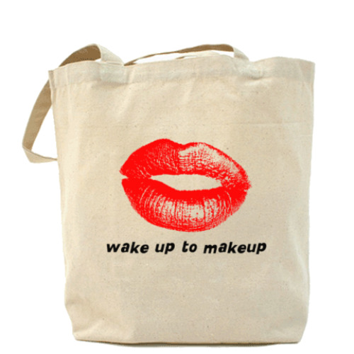 Сумка шоппер с принтом Wake up to makeup