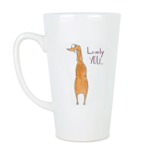 Чашка Латте с принтом Милая такса