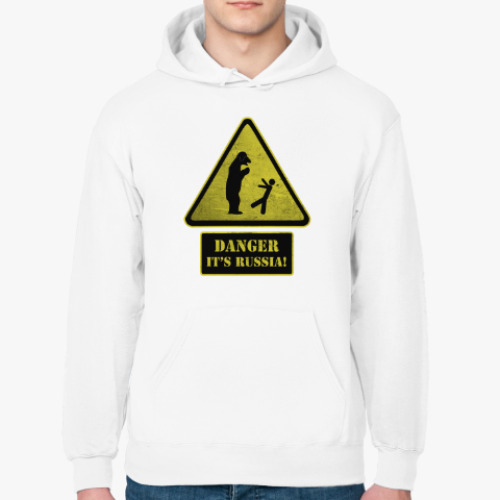 Толстовка худи с принтом DANGER It's Russia!
