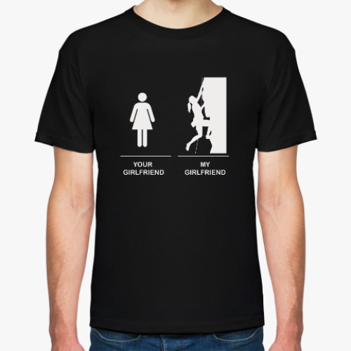 Футболка с принтом Моя девушка  - скалолазка  | Climbing girl