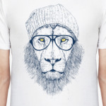 Крутой лев хипстер