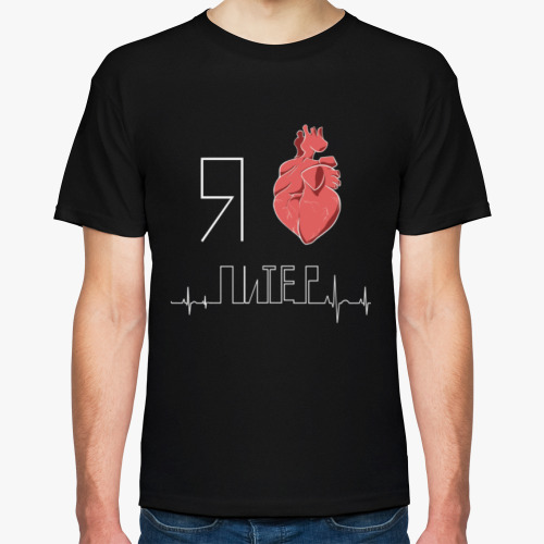Футболка с принтом Кардиограмма. Я люблю Питер