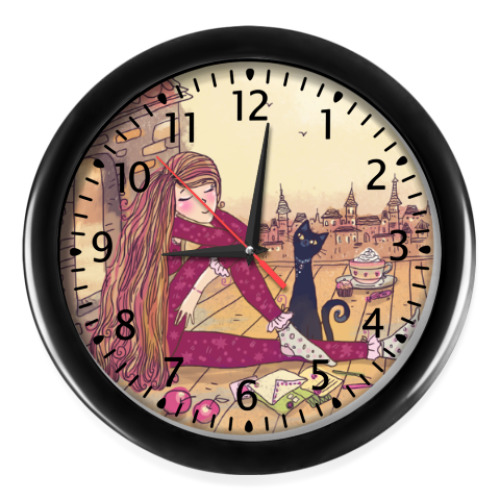 Настенные часы с принтом время помечтать