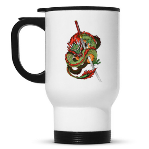 Кружка-термос с принтом Дракон