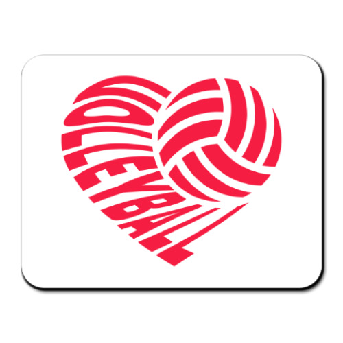 Коврик для мыши с принтом Волейбольное сердце