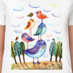 Акварельная иллюстрация птицы, арт