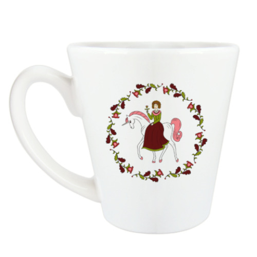 Чашка Латте с принтом Русский орнамент / Russian folk ornament