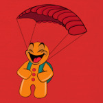Пряничный человечек прыжок с парашютом