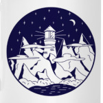 Ночной пейзаж Маяк в горах./Рисунок Африка