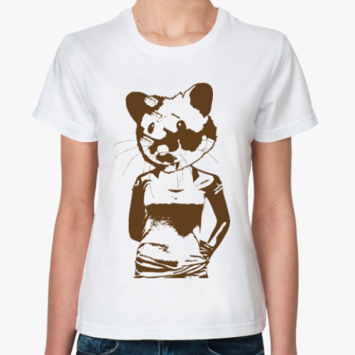 Классическая футболка с принтом  HAMSTER