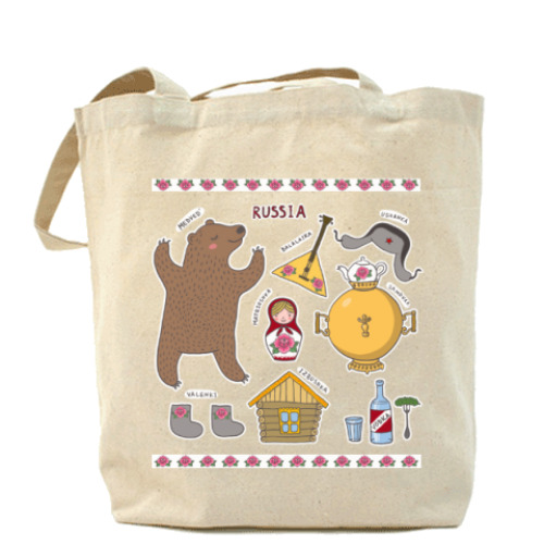 Сумка шоппер с принтом Russia