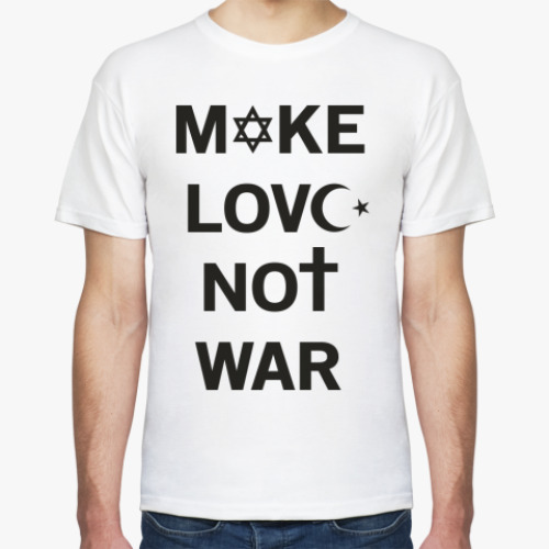 Футболка с принтом MAKE LOVE NOT WAR