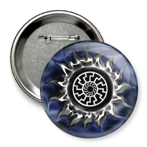 Значок 75мм с принтом 'Коловрат в солнце'