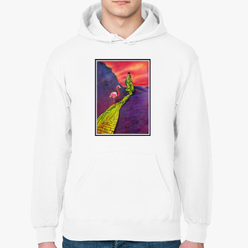 Толстовка худи с принтом Фламинго