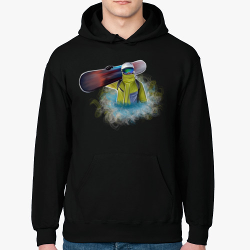 Толстовка худи с принтом Сноубордист