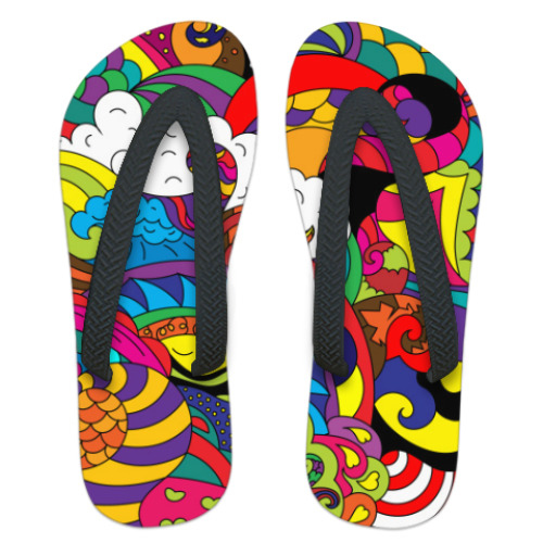 Шлепанцы (сланцы) с принтом Абстрактный рисунок