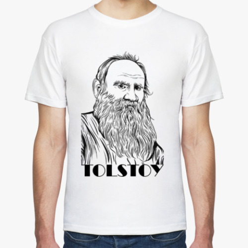 Футболка с принтом  Толстой