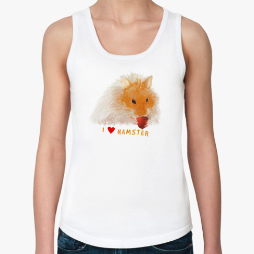 Женская майка с принтом Я люблю Хомяка