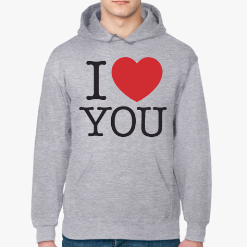 Толстовка худи с принтом I love You