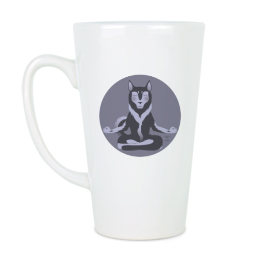 Чашка Латте с принтом Animal Zen: H is for Husky