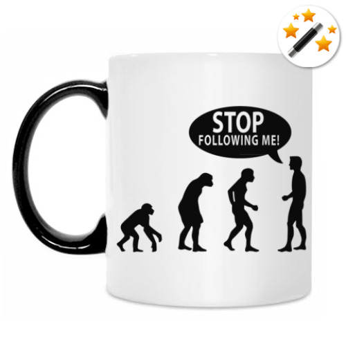 Кружка-хамелеон с принтом Эволюция