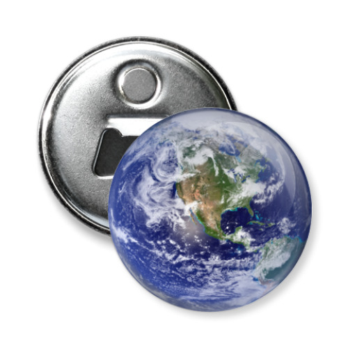 Магнит-открывашка с принтом Земля