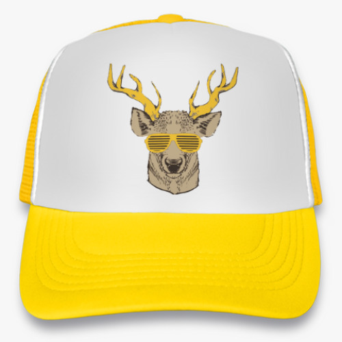 Кепка-тракер с принтом Олень хипстер в очках