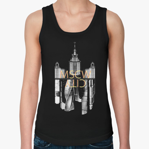 Женская майка с принтом MOSCOW CITY Город Москва