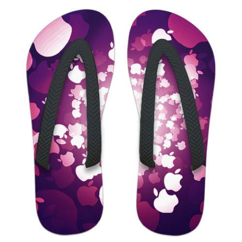 Шлепанцы (сланцы) с принтом Эпл