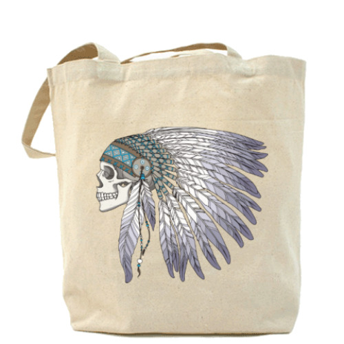 Сумка шоппер с принтом Череп индейца