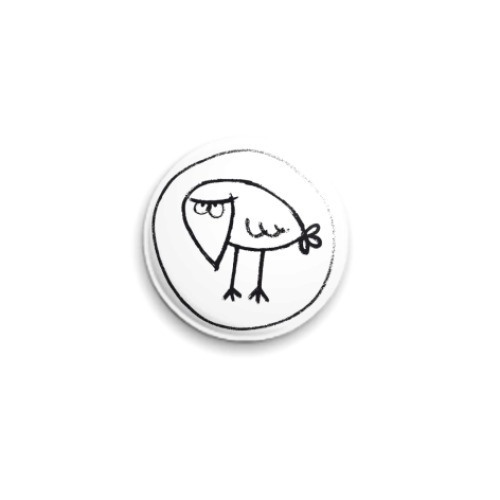 Значок 25мм с принтом 'Ворон'