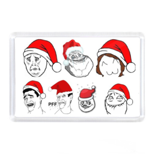 Магнит с принтом Новогодний Мем