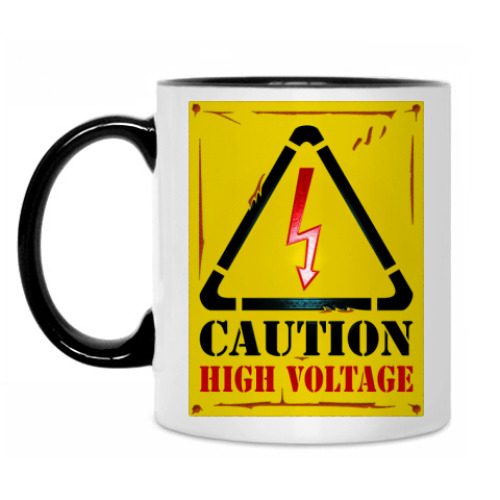 Кружка с принтом Caution