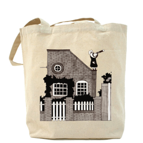 Сумка шоппер с принтом Городок