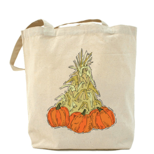 Сумка шоппер с принтом Хеллоуинские тыквы