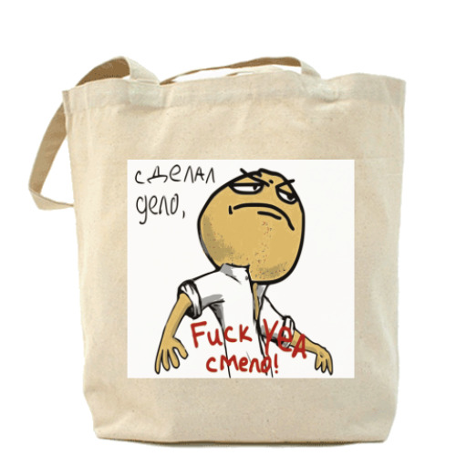 Сумка шоппер с принтом Мем сделал дело