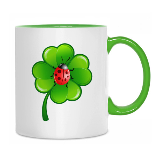 Кружка с принтом Божья коровка