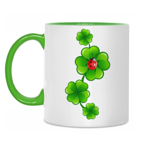 Кружка с принтом Божья коровка