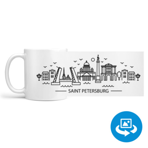 Кружка (круговая запечатка) с принтом Санкт-Петербург