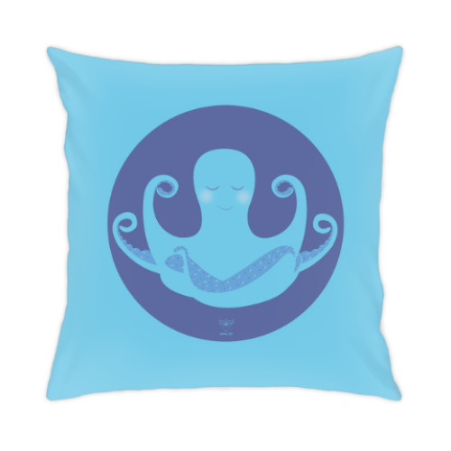 Подушка с принтом Animal Zen: O is for Octopus