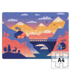 Дом, олень и горы