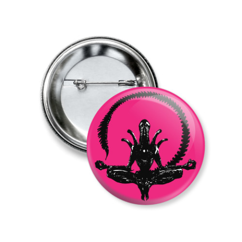 Значок 37мм с принтом Alien yoga