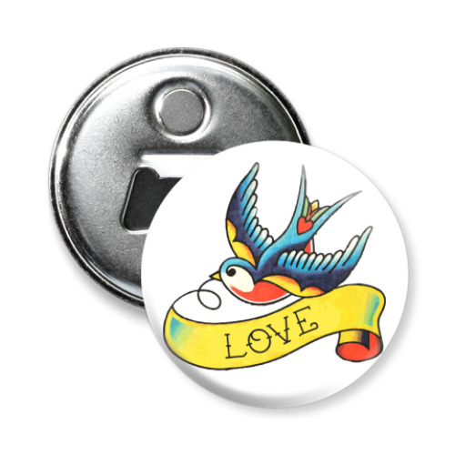 Магнит-открывашка с принтом Ласточка