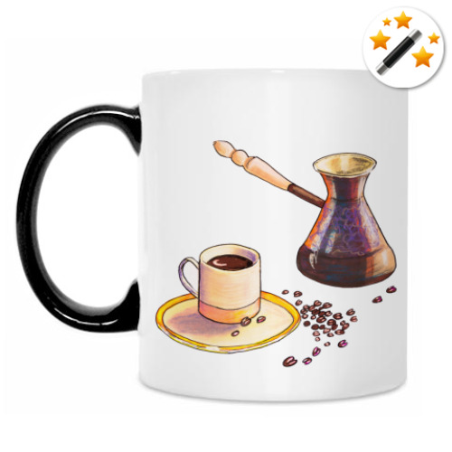Кружка-хамелеон с принтом Кофе