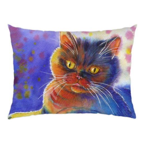 Подушка с принтом Радужный кот